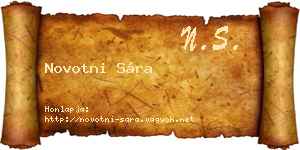 Novotni Sára névjegykártya